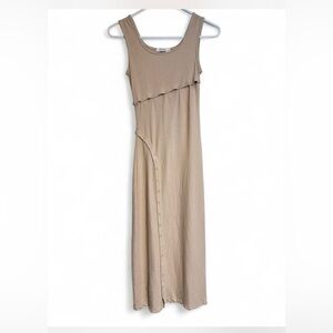 Sleeveless Beige Maxi Dress
